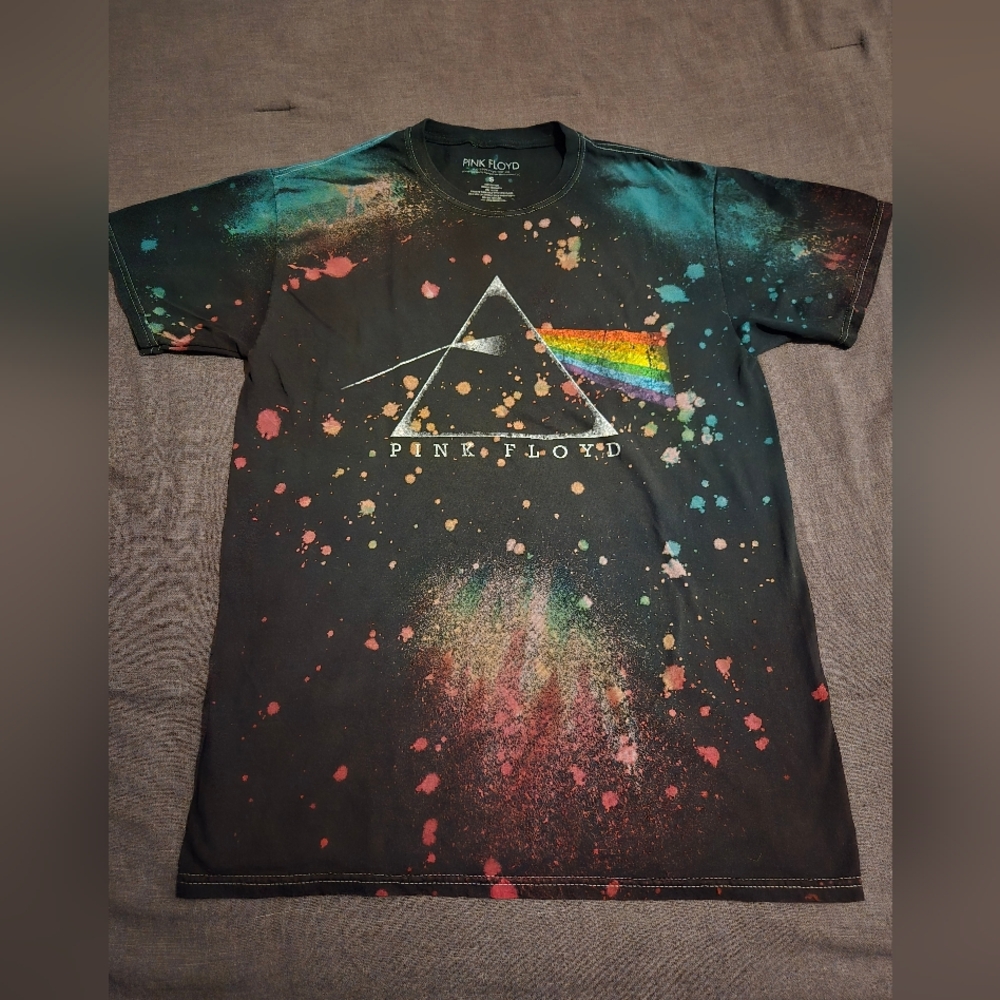 Pink Floyd Dark Side of the Moon Prism T-Shirt | Size S | Splatter Graphic Band